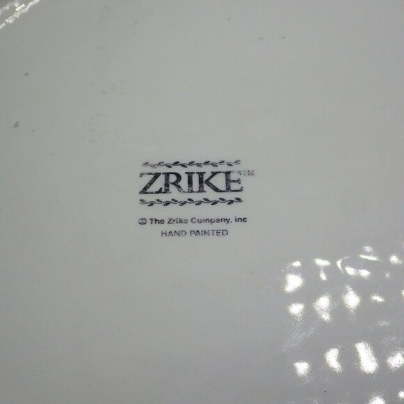 Zrike Large Fruit Bowl Farmhouse Handpainted Shabby Distressed Apple Berry Acorn - Picture 8 of 11